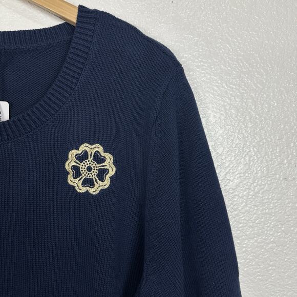 Torrid Outlander Sweater Women 2X Blue Lattice Front Quarter Sleeve Tunic - Picture 4 of 13